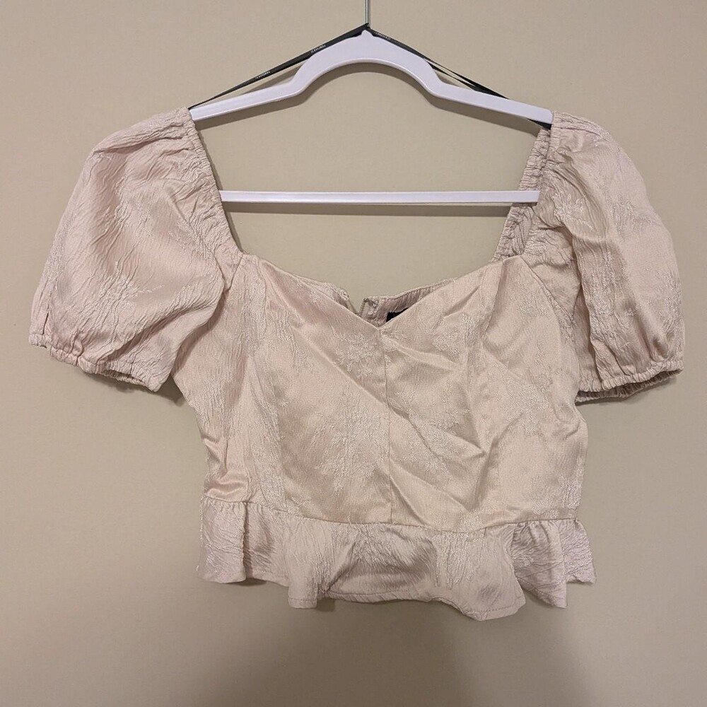 Forever 21 Women's Pink and Cream Blouse